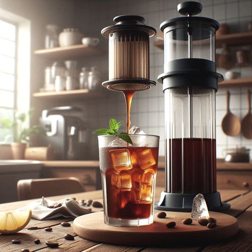 AeroPress Inverted Cold Brew (روش وارونه، ۱۰ دقیقه‌ای)