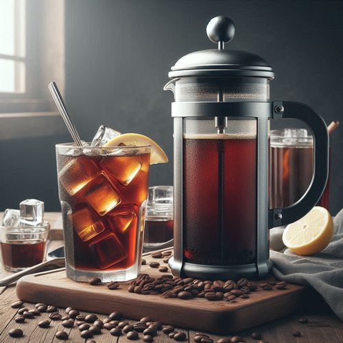 روش فرنچ پرس (French Press Cold Brew)
